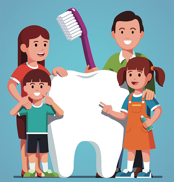 dentali-related illustration of family